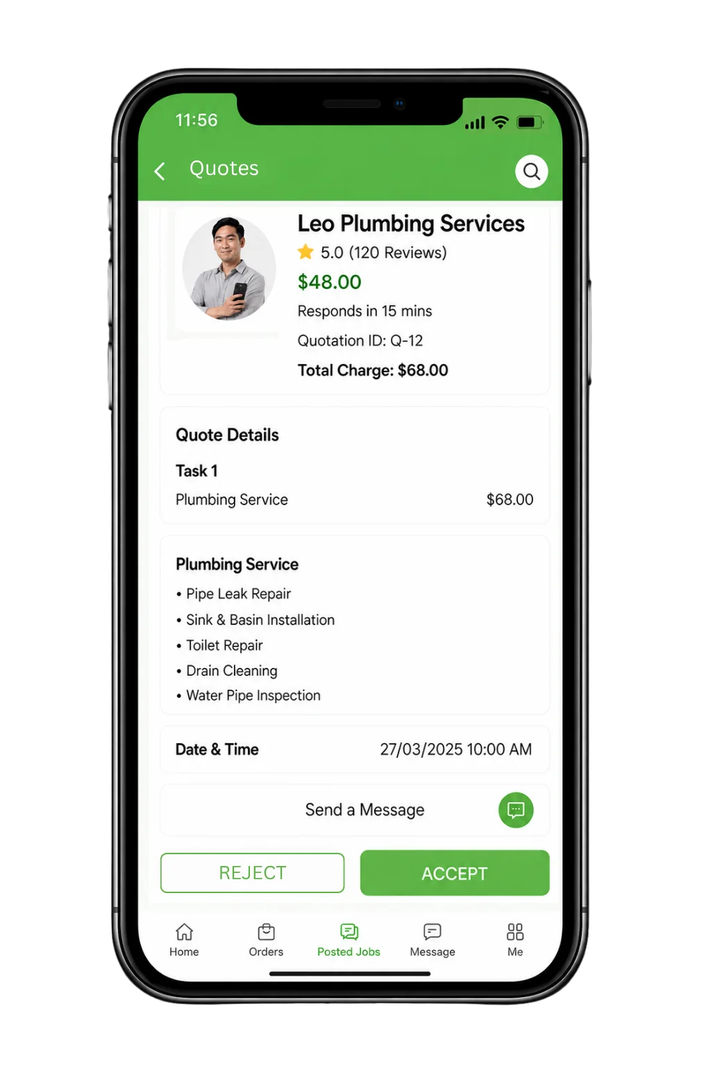 Choose a service provider in FixMart