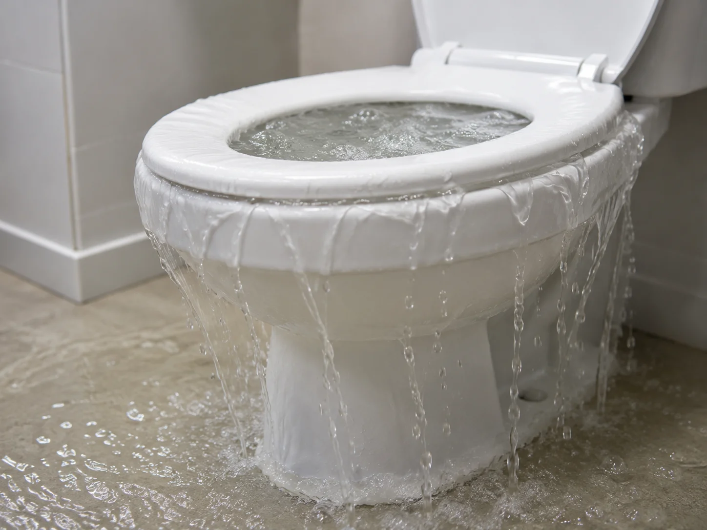 Overflowing toilet requiring plumbing repair in Singapore